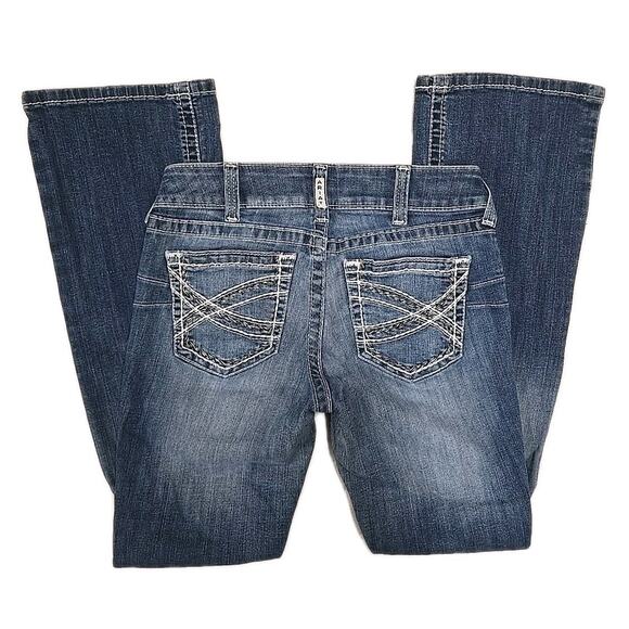Ariat REAL Womens Bootcut Marine Jeans Size 29R Mid-Rise Entwined Stretch Denim - Picture 5 of 12